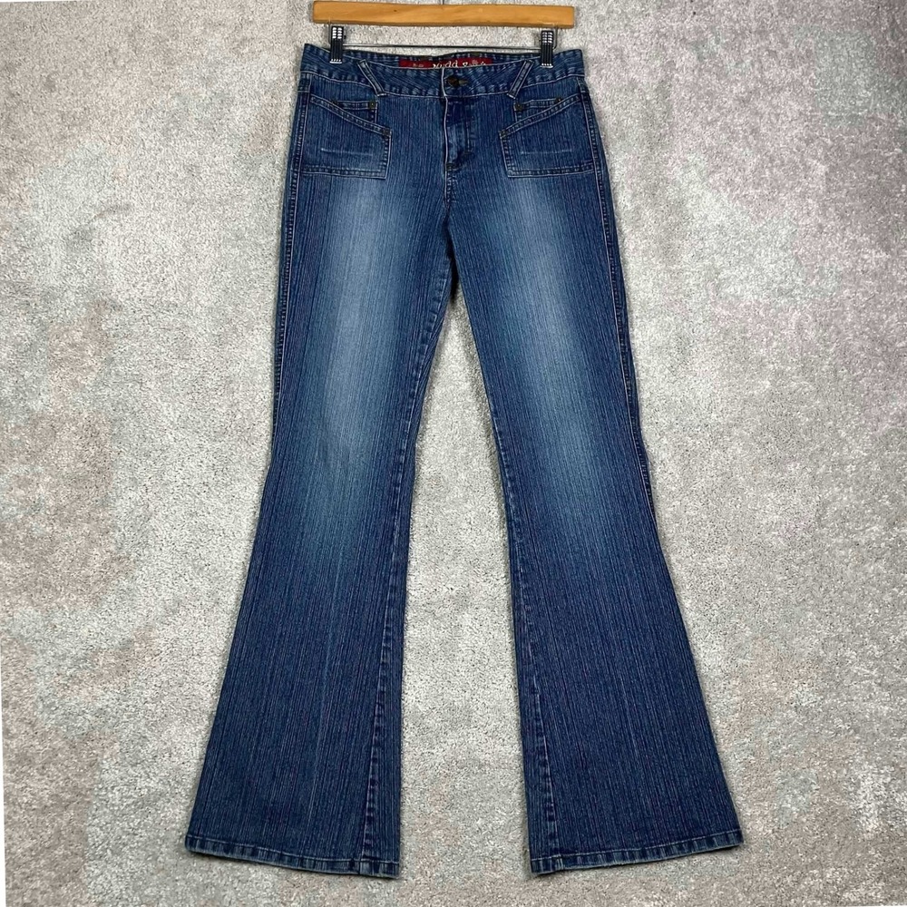 Vintage Mudd Flare Jeans Womens Blue Low Rise Denim Pants Size 9 Fits 30x30